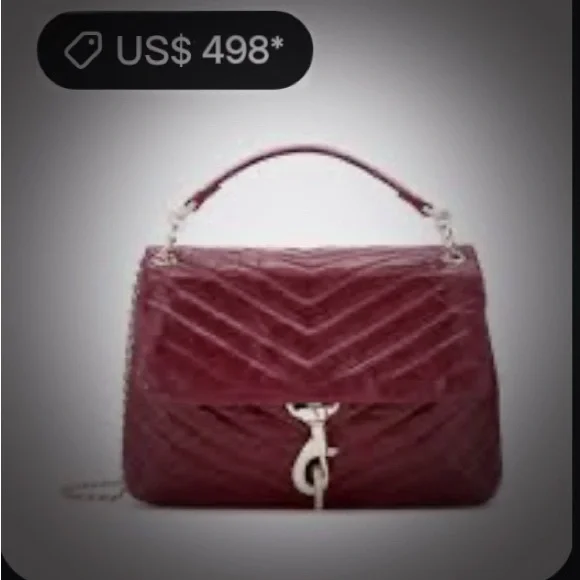 Rebecca Minkoff Burgundy Chevron Shoulder Bag crossbody bag - Picture 7 of 16